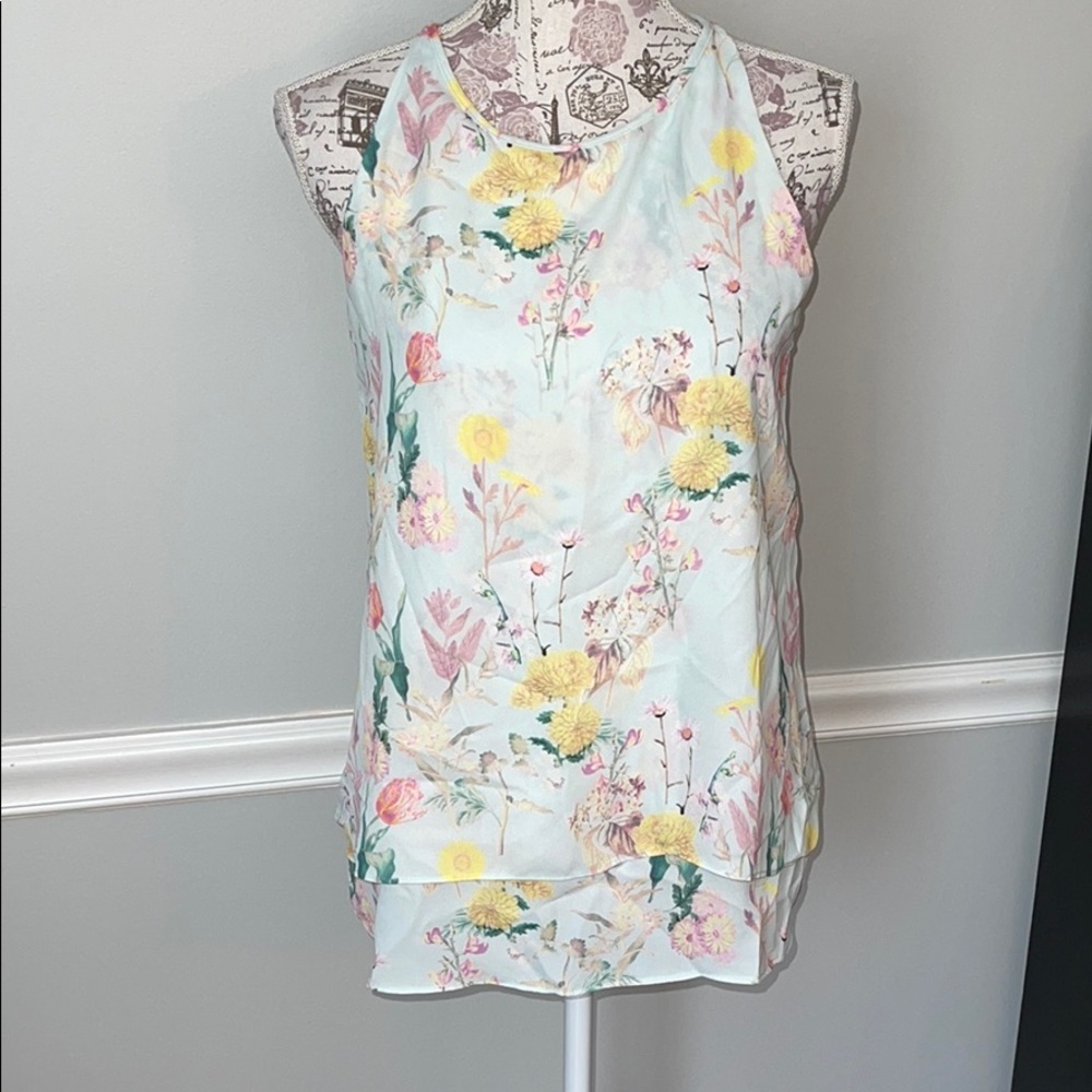 Tabitha Webb Blue Floral Tank Small